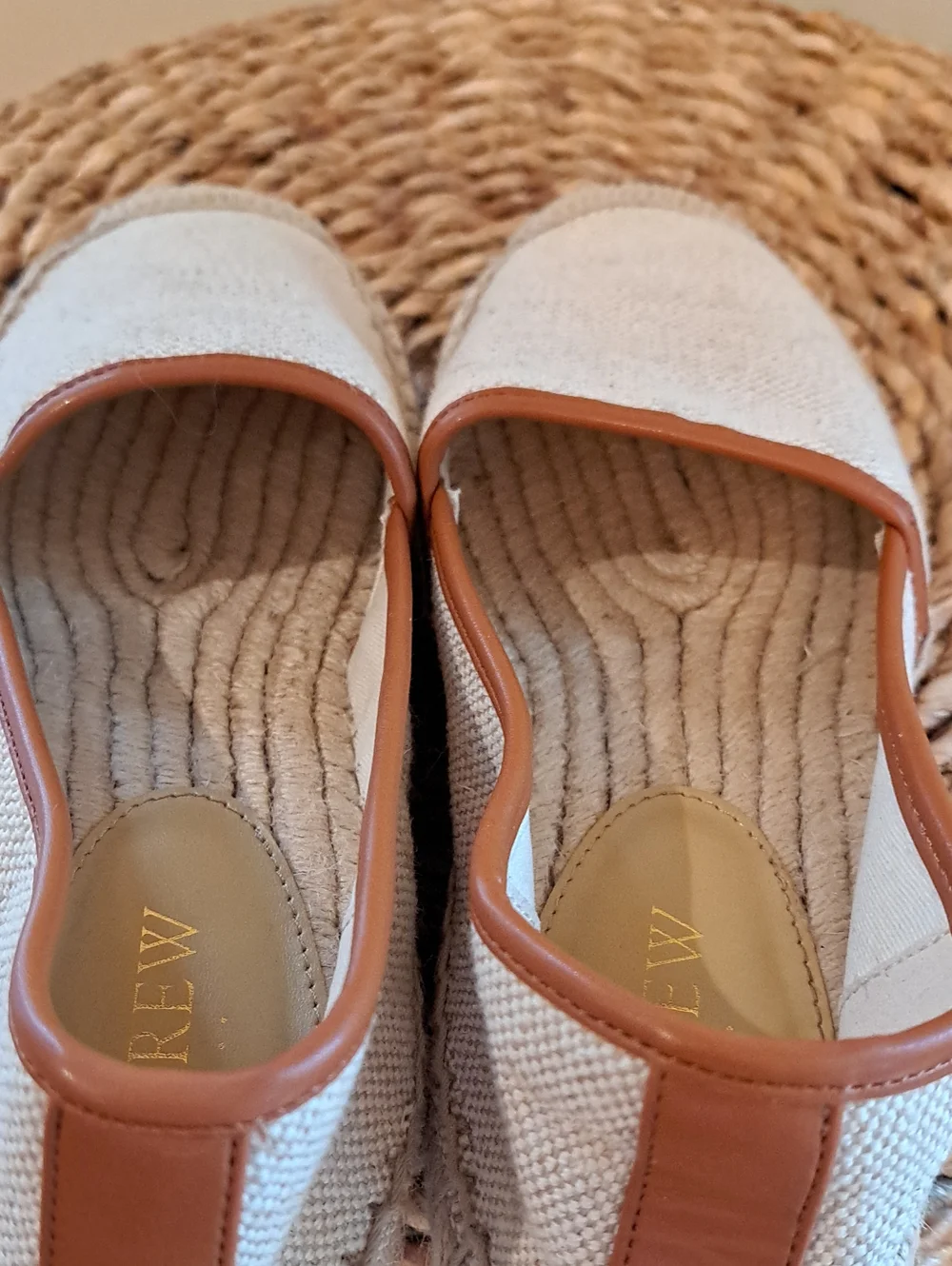 NWOT J.Crew Factory Womens Summer Beige Linen Canvas Espadrille Loafers 7.5